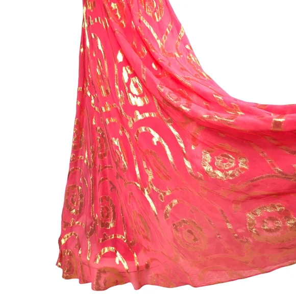 Aiden Mattox Silk Organza Crossback Halter Maxi Dress Gown size 10 - Picture 11 of 15